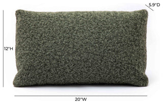 Malolo Pillow, Green Long Mohair, 20x12"