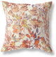 16" Peach Cream Florals Indoor Outdoor Zippered Throw Pillow