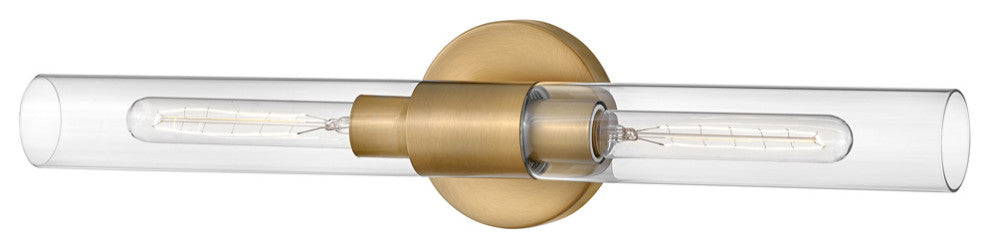 Lark Shea 24" Two-Light Bath Vanity Fixture, Lacquered Brass
