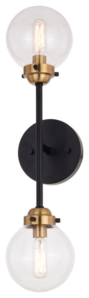 Orbit 2 Light Wall Light Oil Rubbed Bronze and Muted Brass
