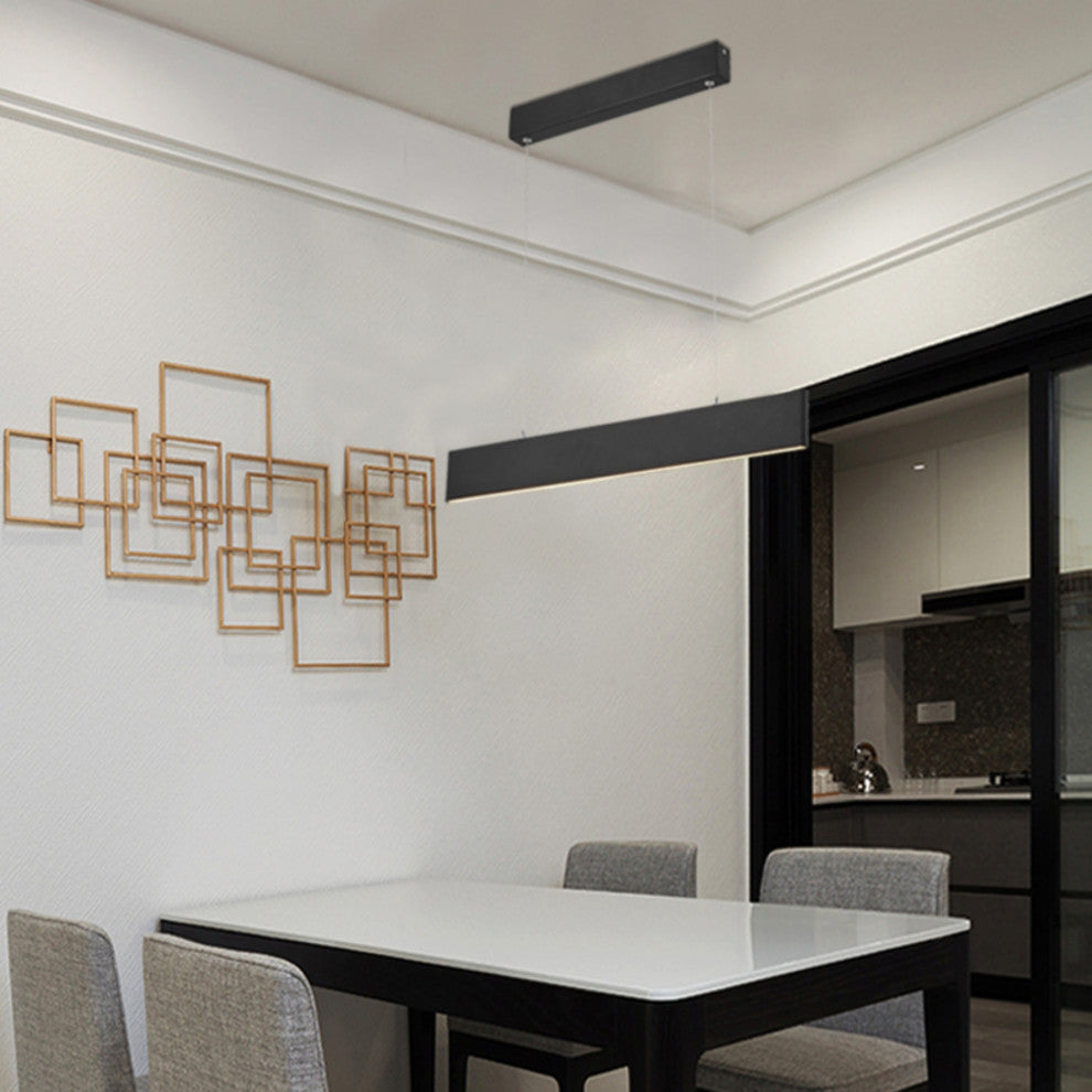 Black Thin Rectangular Frame LED Light Fixture