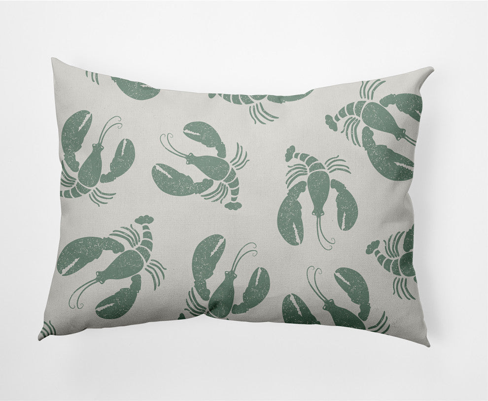 14x20" Lobster Fest Nautical Decorative Indoor Pillow, Sage