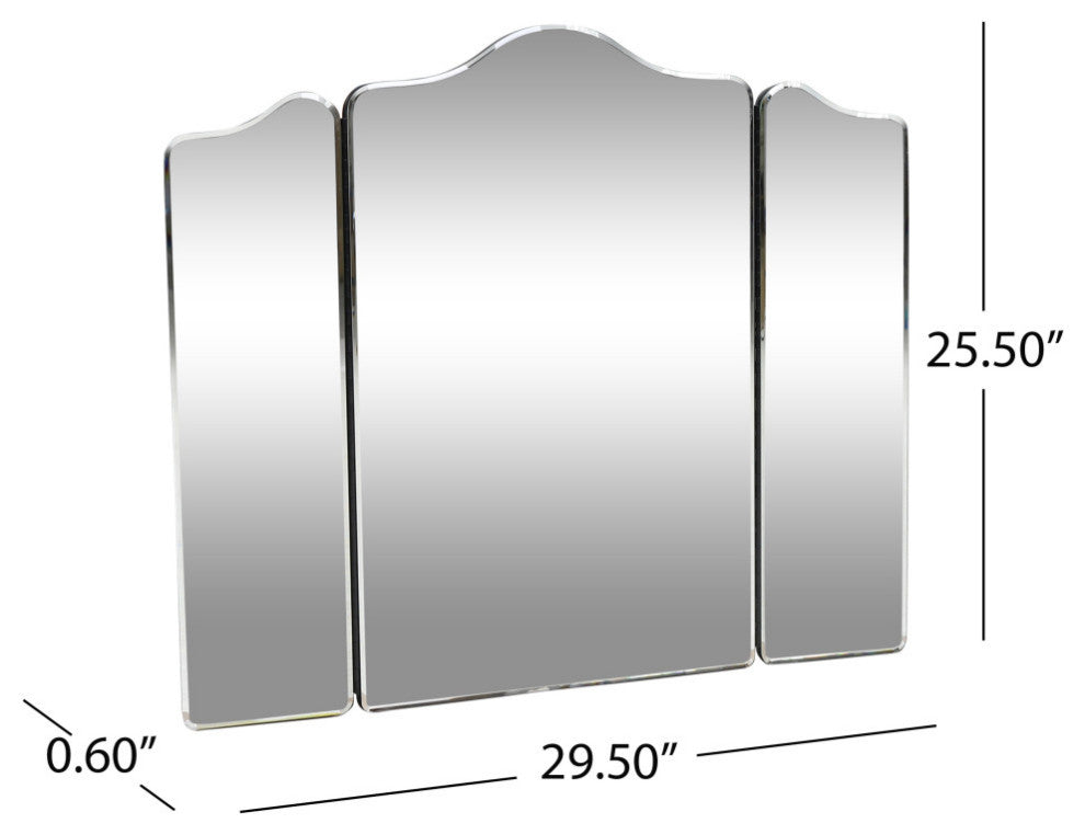 Jeffery Modern Glam Foldable 3-Panel Vanity Mirror