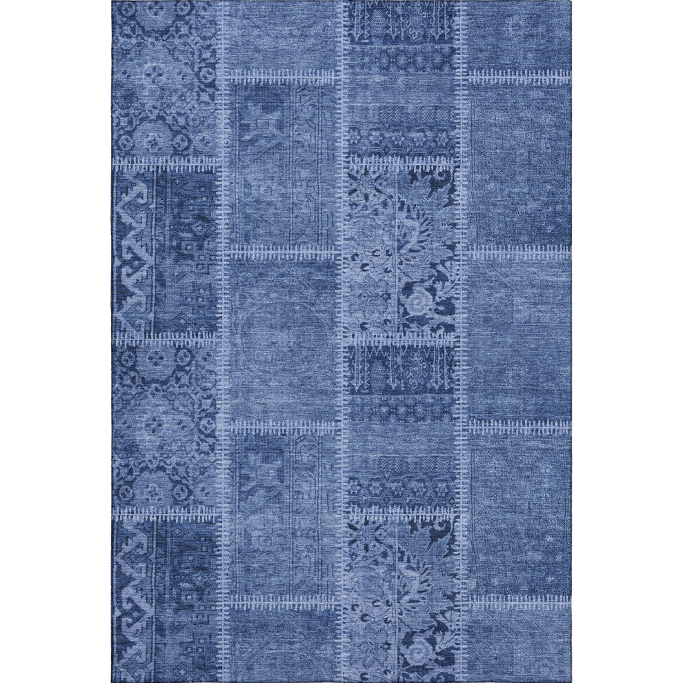 Premium Machine Washable Mayfield AMF635 Navy 5' x 7'6" Rug