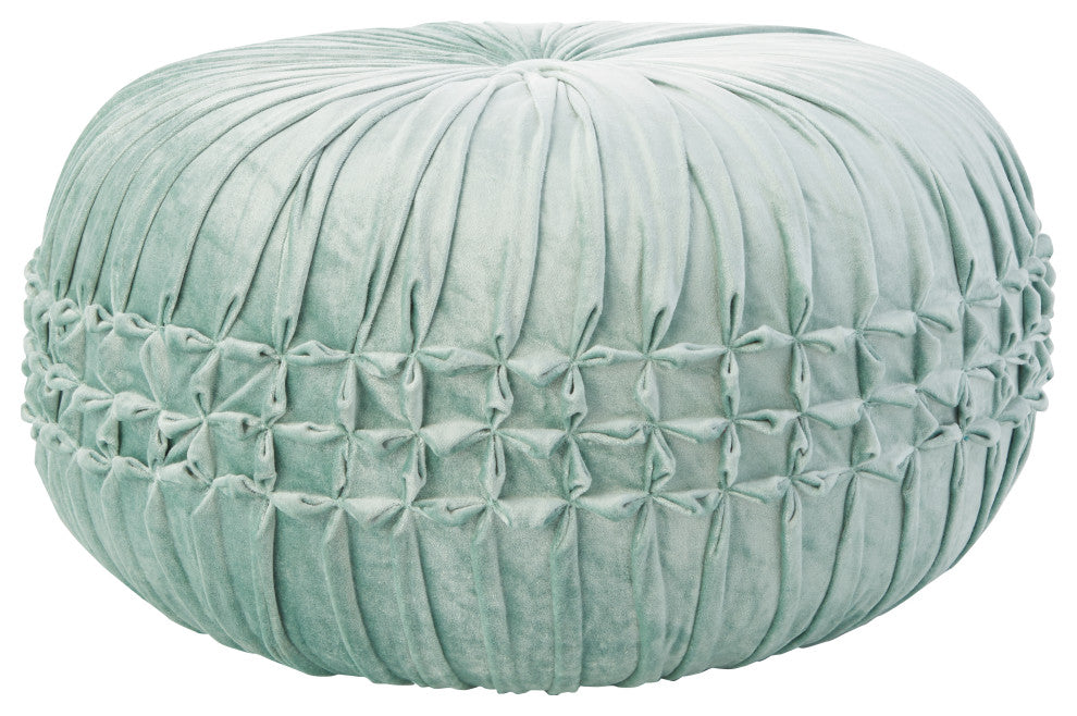 Mina Victory RC833 Pouf, Celadon, 20" x 20" x 12"