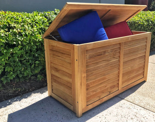 Poolside Teak Outdoor Storage Cushion Box