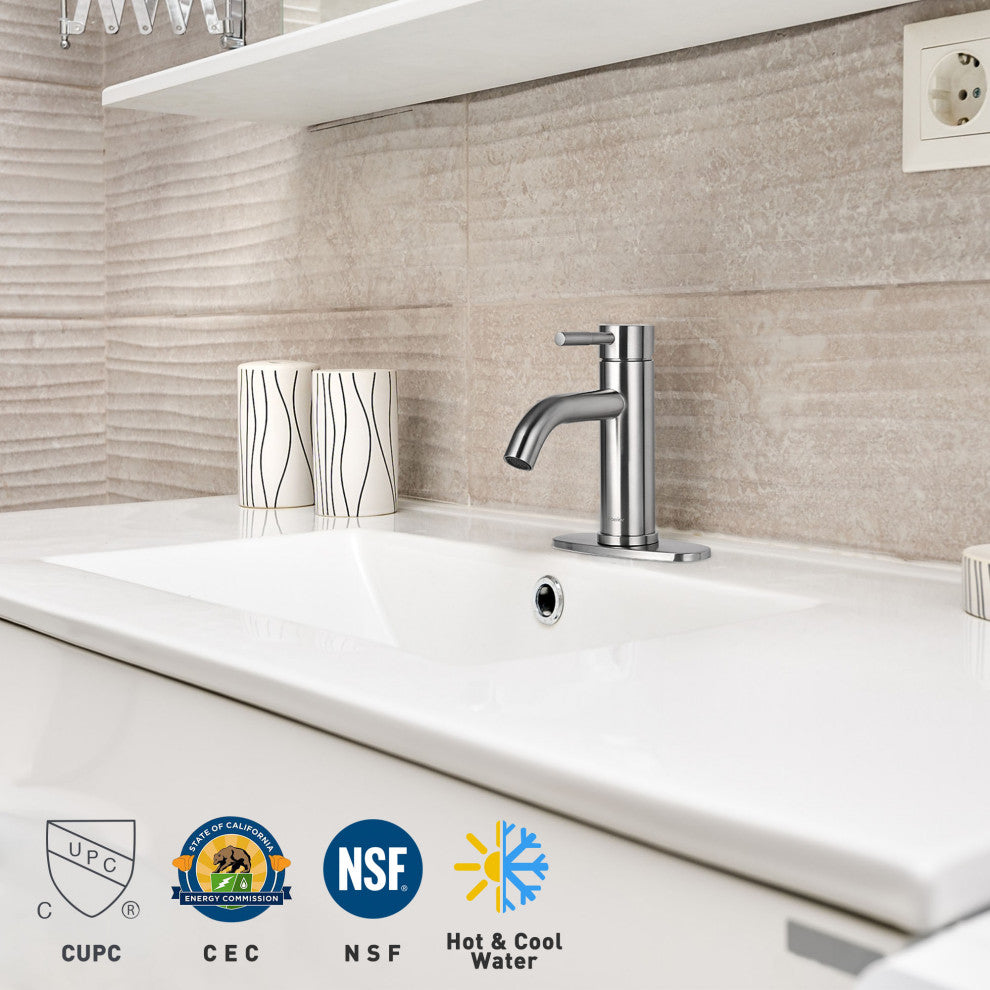 Aquaterior Single Handle Deck-mount Vessel Faucet Bathroom Vanity Mixer Tap