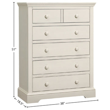 Hanley 5-Drawer Wood Chest, Chalk