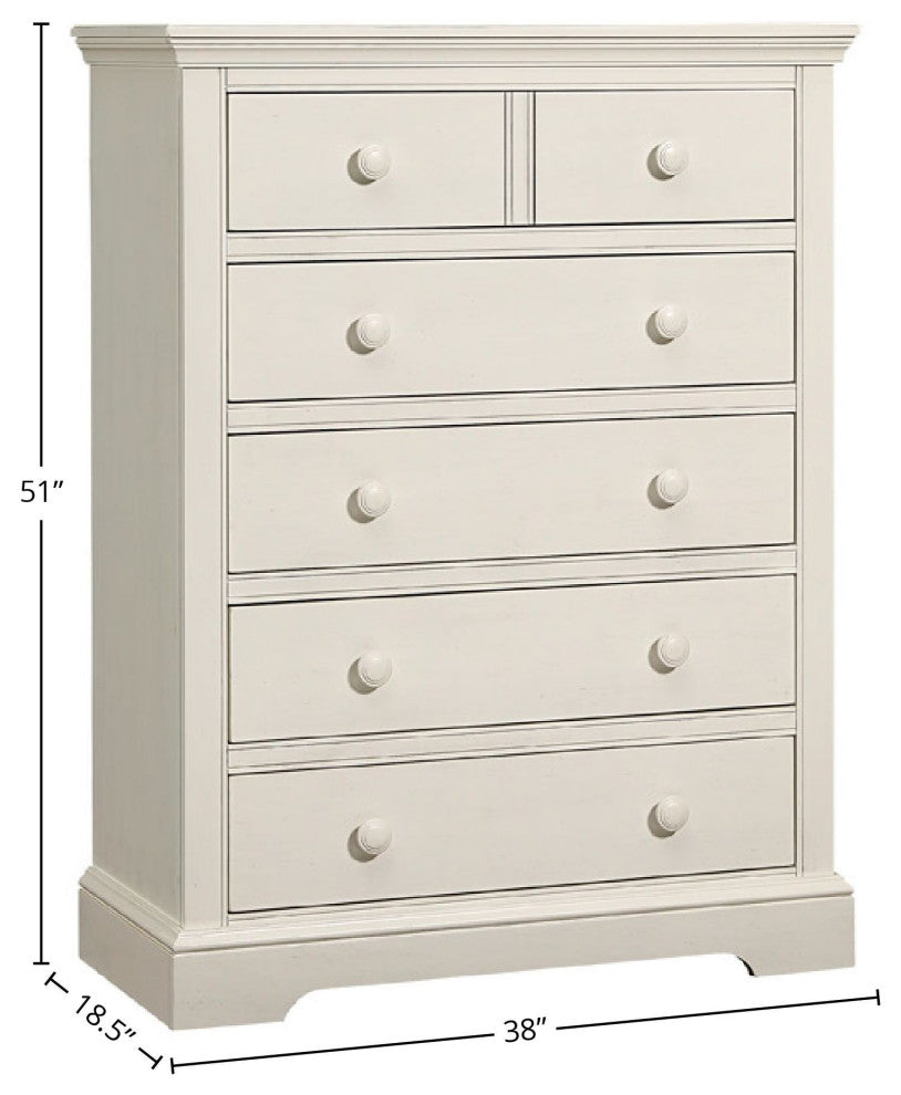 Hanley 5-Drawer Wood Chest, Chalk