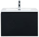 Matte Black Wall Mount Bath Vanity, Integrated Sink, White Sink, 30"
