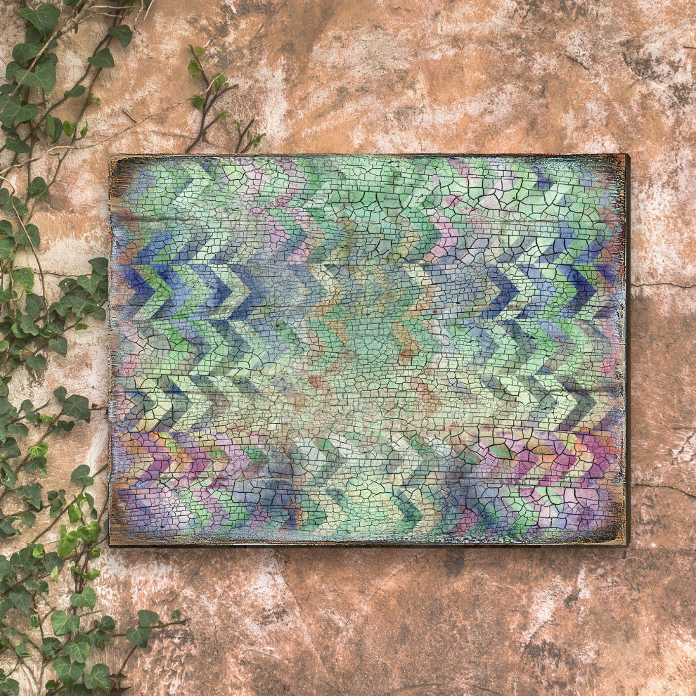 Decorative Pattern Wooden Block, 7"x5.5"