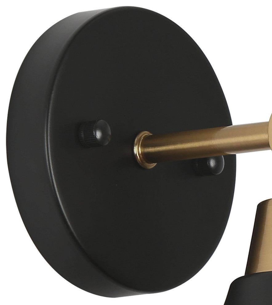 LNC 1-Light Matte Black, Metal Dome Vanity Light, 5.5"