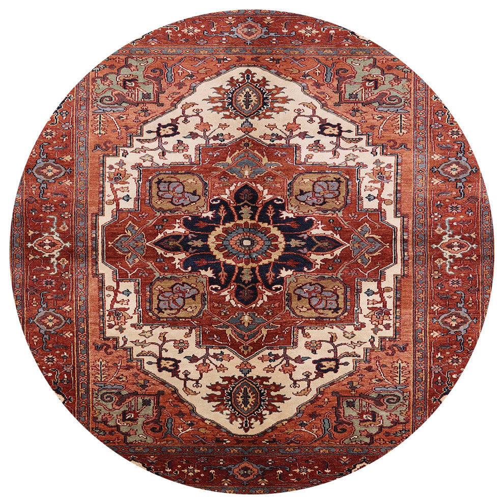 Ahgly Company Indoor Round Mid-Century Modern Area Rugs, 7' Round