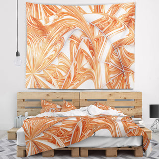 Brown Winter Fractal Pattern Abstract Wall Tapestry, 60"x50"