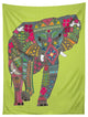 Deny Designs Sharon Turner Painted Elephant Chartreuse Tapestry