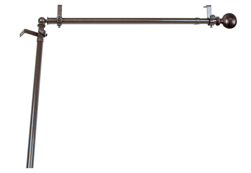 Mabel 13/16" 4-Sided Bay Window Curtain Rod, Antique Brass