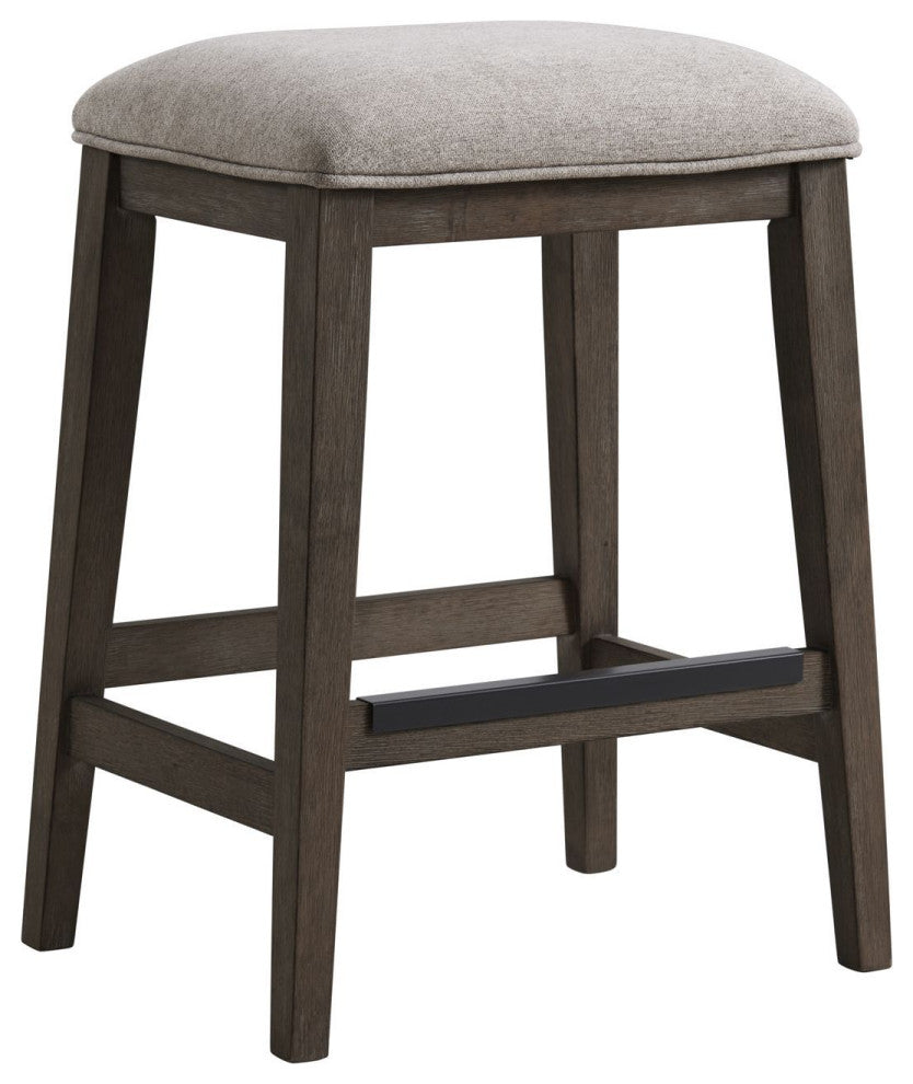 Hearst Backless Stool and Cushion Seat, Reclaimed Chevron, Set of 2