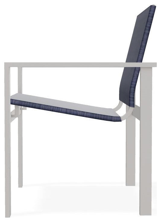 Tribeca Sling Outdoor Stackable Armchair, Collect Indigo/Warm Gray
