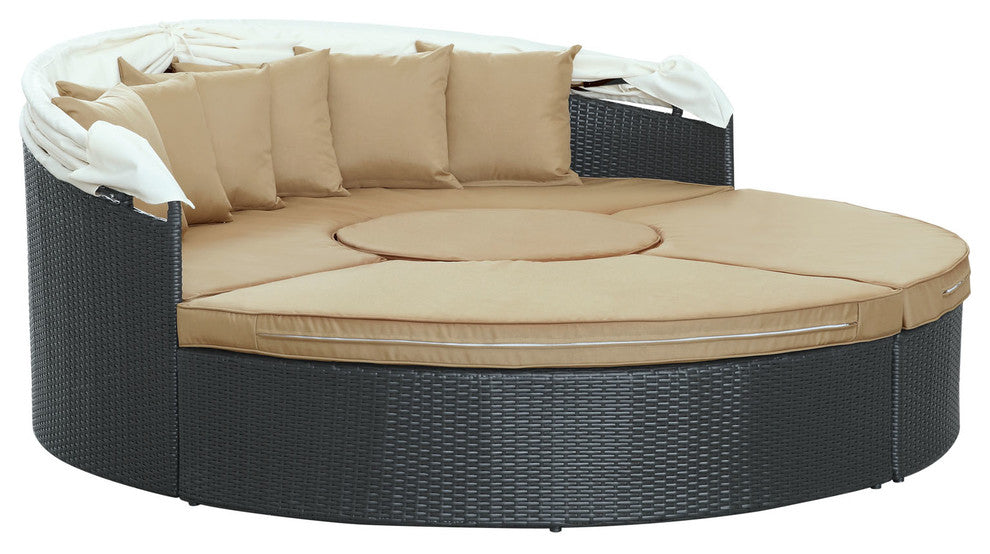 Quest Canopy Outdoor Patio Daybed, Espresso Mocha