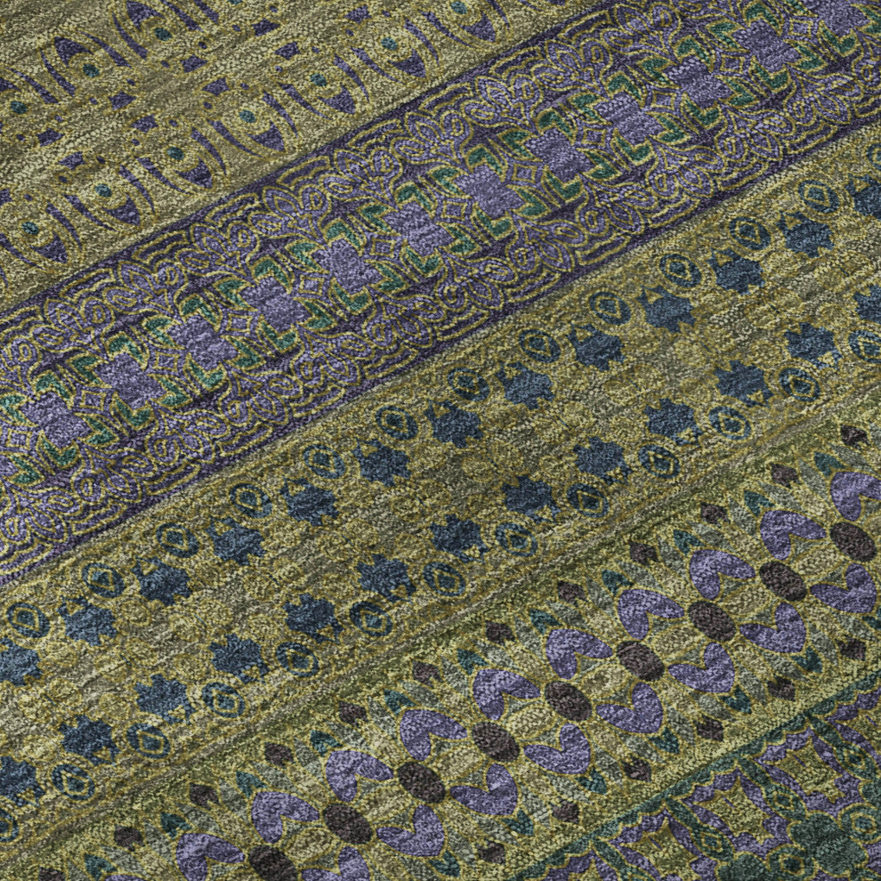 Premium Machine Washable Mayfield AMF527 Olive 8' x 10' Rug