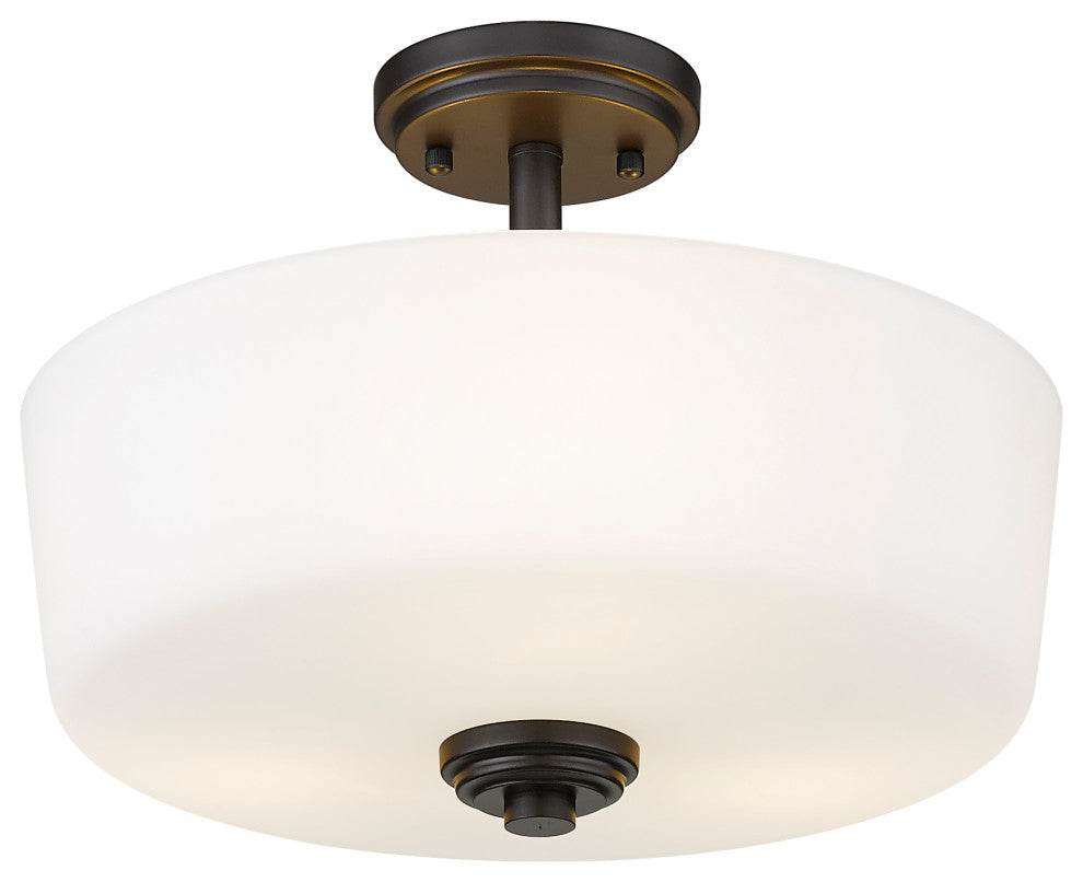 Zlite 220SF3 3-Light Semi Flush Mount, Matte Opal