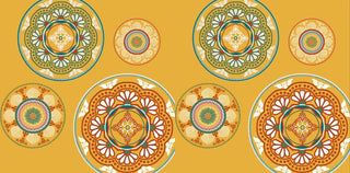 Medallions Geometric Print Bath Towel, Gold