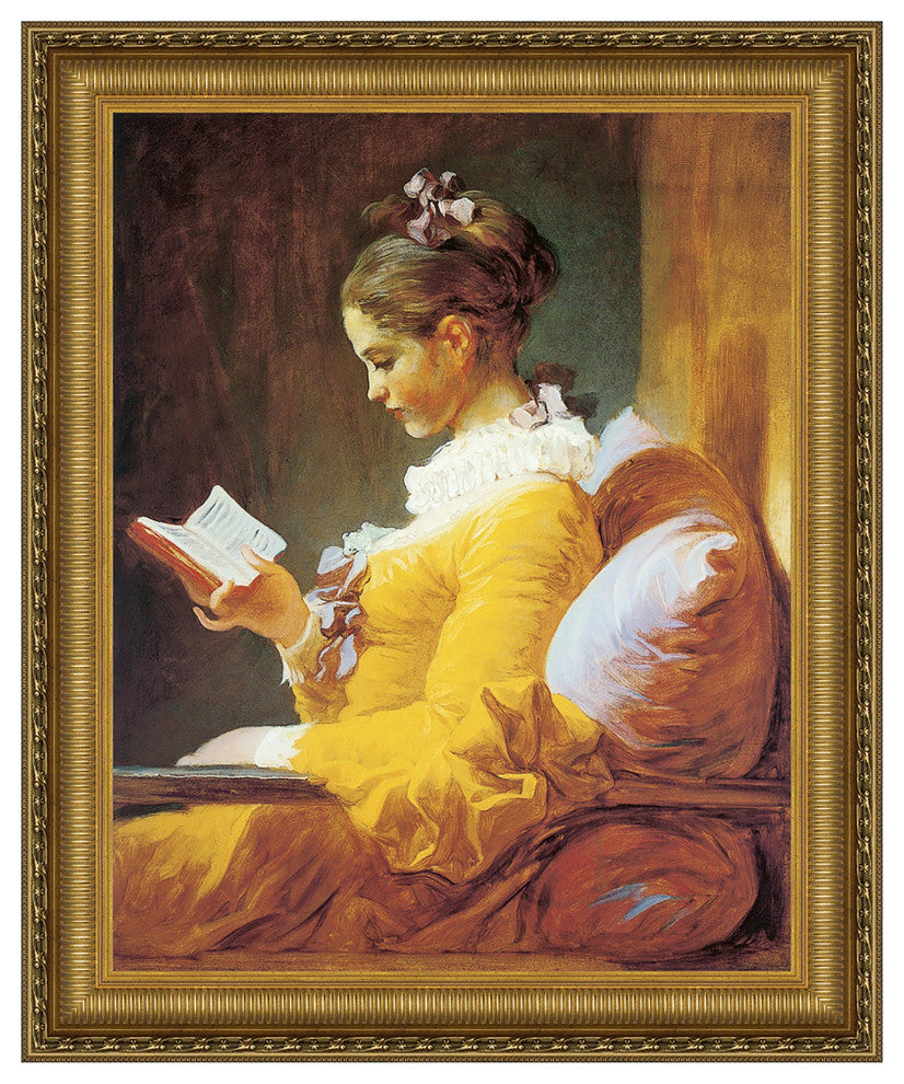 "A Young Girl Reading 1770" Stretched Canvas Replica, 34"x41"