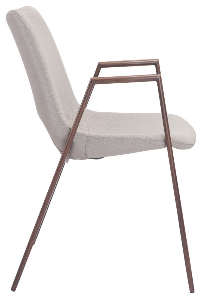 Set of Two Ivory Retro Modern Funk Dining Chairs