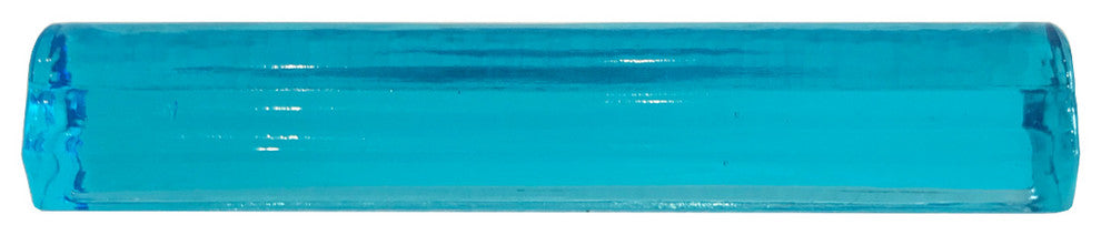 1x6 Half Rounds Hand Poured Glass Tile, Aqua