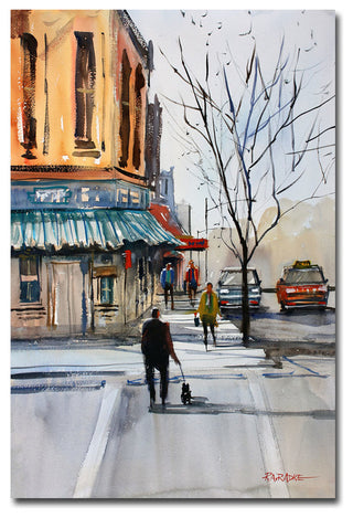 'Walking the Dog Stevens Point' Canvas Art by Ryan Radke