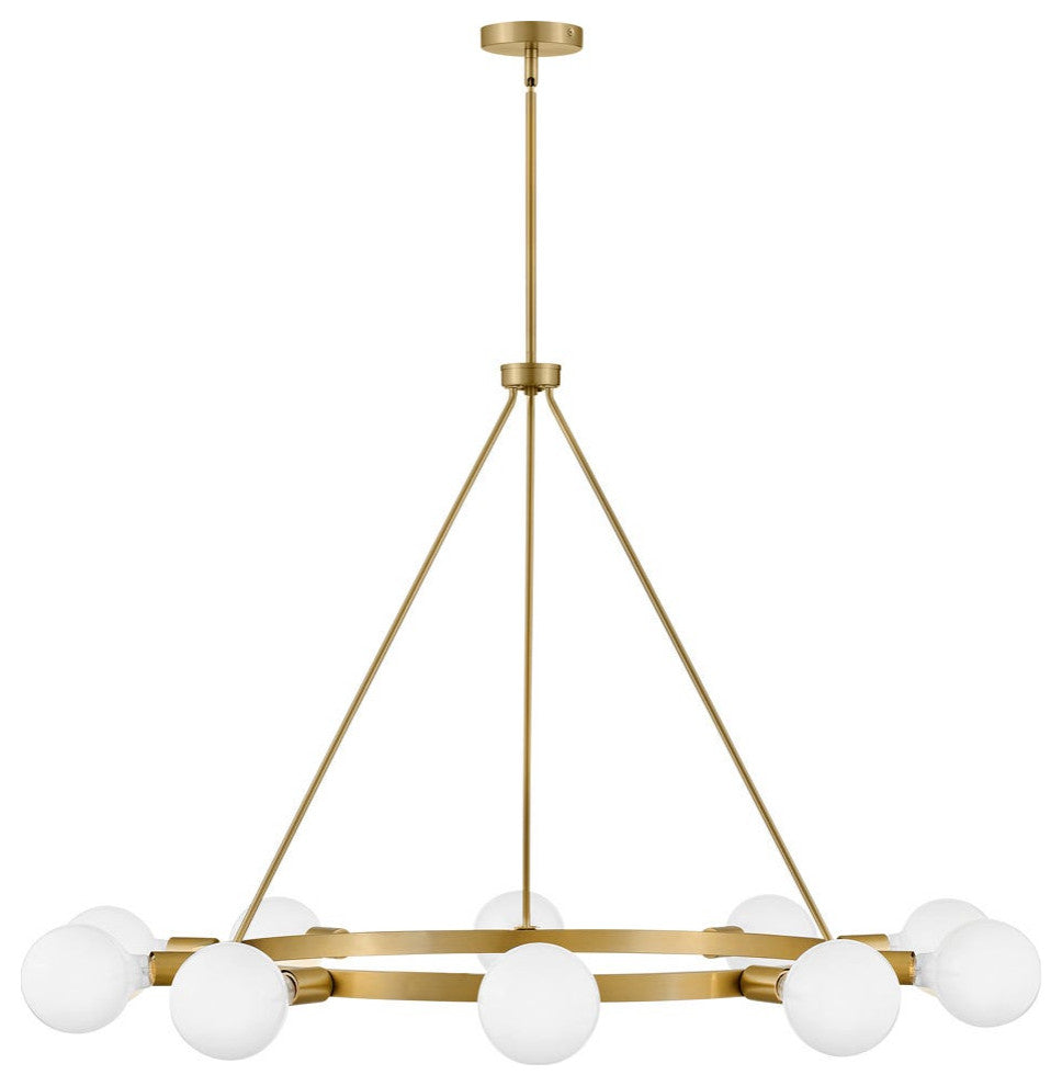 Lark Orla 24" Large Single Tier Chandelier, Lacquered Brass
