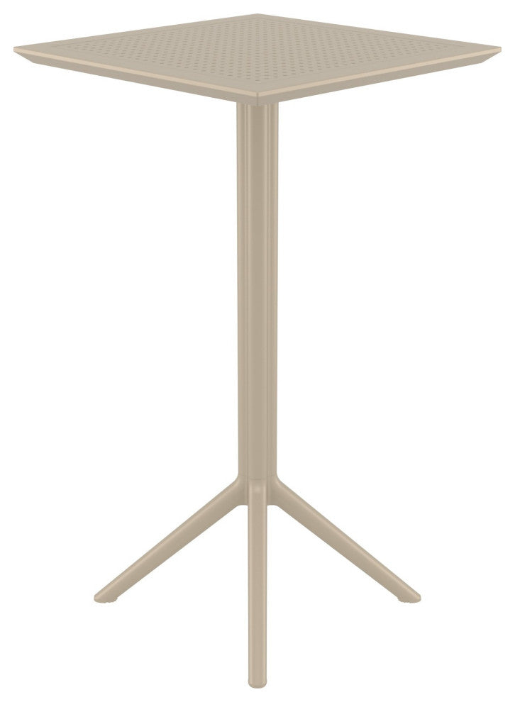 Sky Square Folding Bar Table 24 inch Taupe