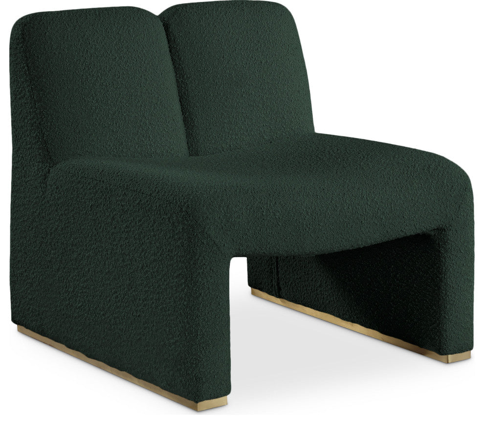 Alta Boucle Fabric Upholstered Accent Chair, Green