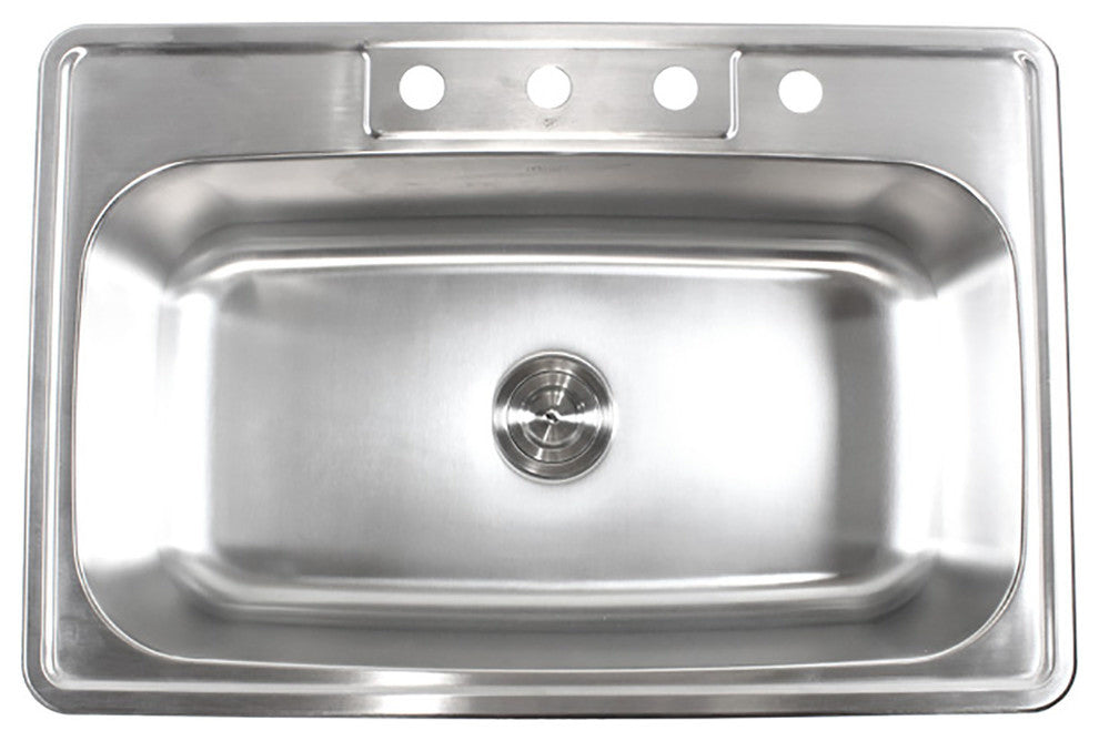 33" Topmount Drop-In Stainless Steel Kitchen Sink With Silicone Colander