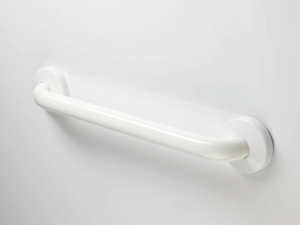 16 Inch Grab Bar With Safety Grip, Wall Mount Coated Grab Bar, White