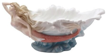 Mermaid and Sea Wave Coupe Tray - Bowl Artwork Sculpture