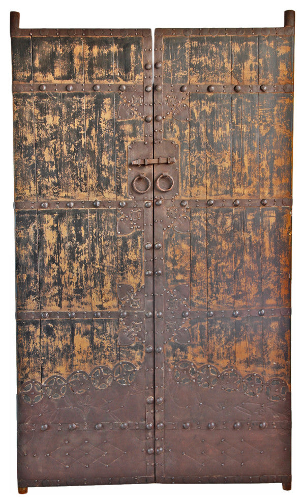 Consigned Vintage Chinese Wood & Iron Door