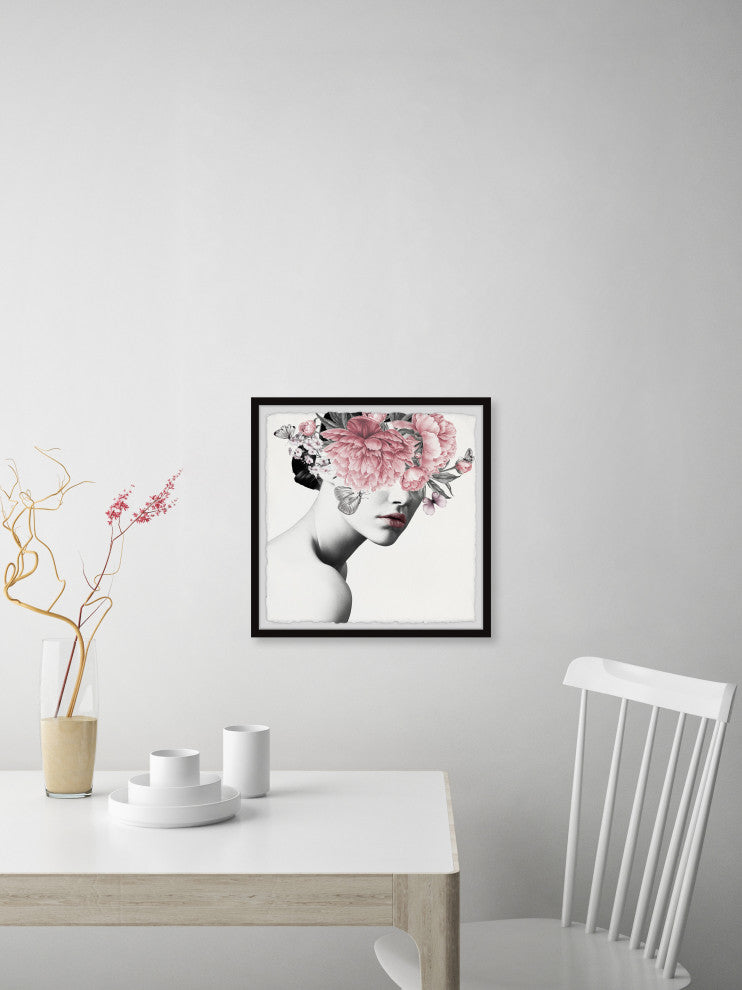 "Pink Beauty II" Framed Painting Print, 32x32