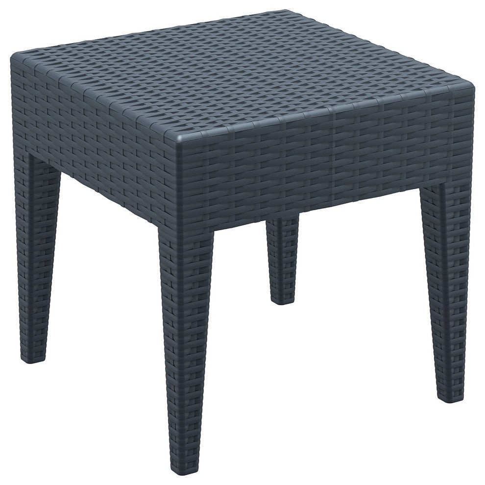 Miami Square Resin Side Table, Dark Gray