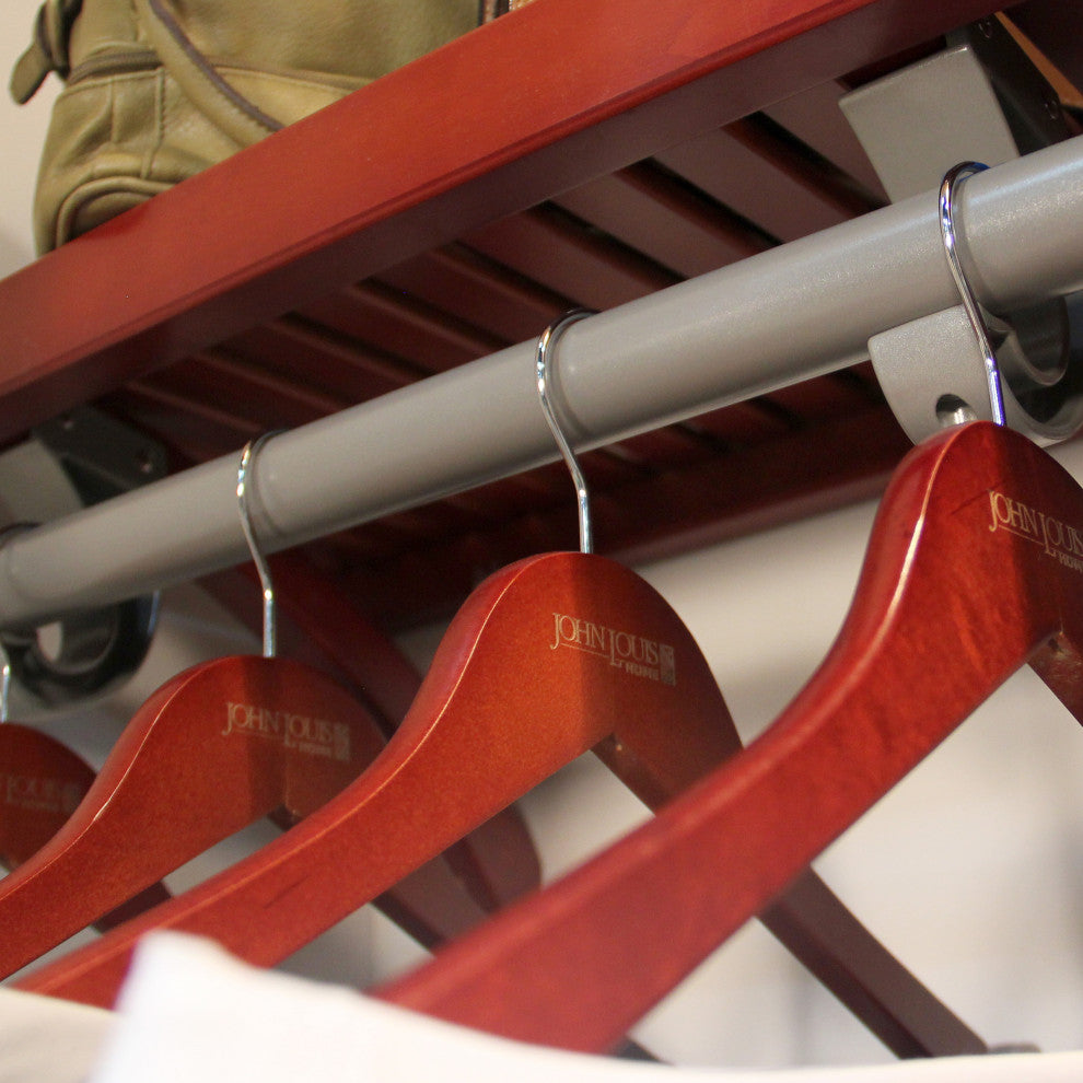 Solid Wood Reach-In Closet Organizer with hanging, Red Mahogany