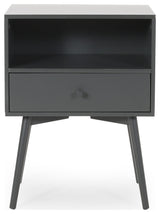 Alexis Mid-Century Modern Side Table, Dark Gray