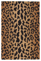 Dash & Albert Leopard Hand Micro Hooked Wool Rug, Brown, 2' x 3'