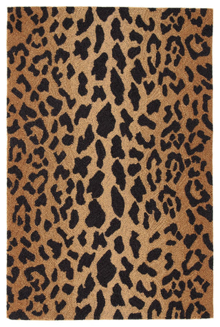 Dash & Albert Leopard Hand Micro Hooked Wool Rug, Brown, 2' x 3'