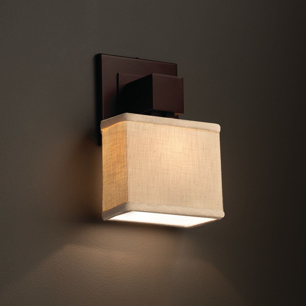 Textile Aero 1-Light Wall Sconce, No Arms, Rectangle, Dark Bronze