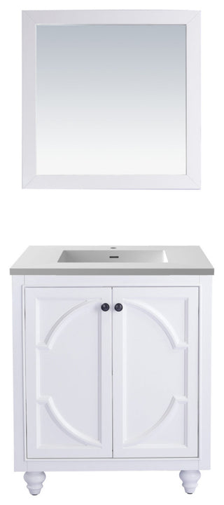 Laviva 313613-30W-MW 30" White Vanity with Matte White VIVA Stone Solid Surface