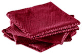 IKAT Velvet Pillow Shell Sets, Garnet, 4 Piece 20" X 20"