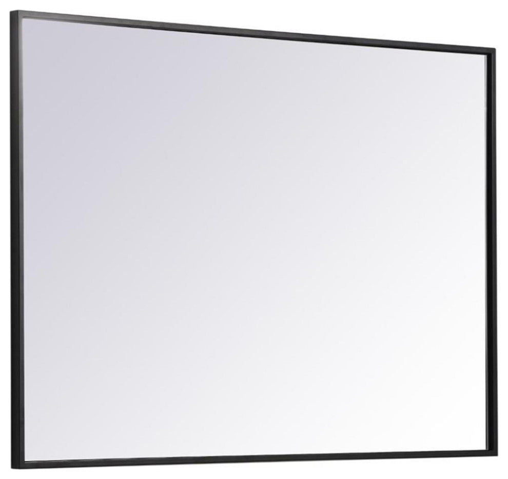 Elegant Decor Eternity 36" x 27" Contemporary Metal Frame Mirror in Black