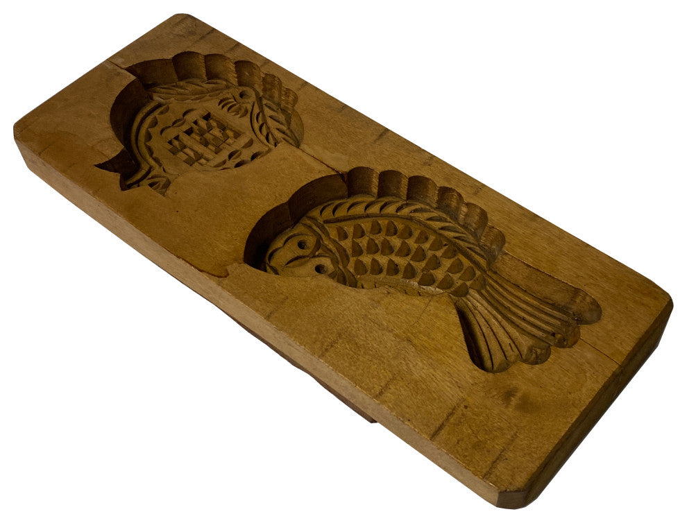 Vintage Wood Flower Fish Pattern Cake Soap Maker Mold Board Hws2442