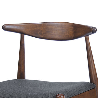 GDF Studio 5-Piece Francaise Mid Century Walnut Finish Dining Set, Charcoal