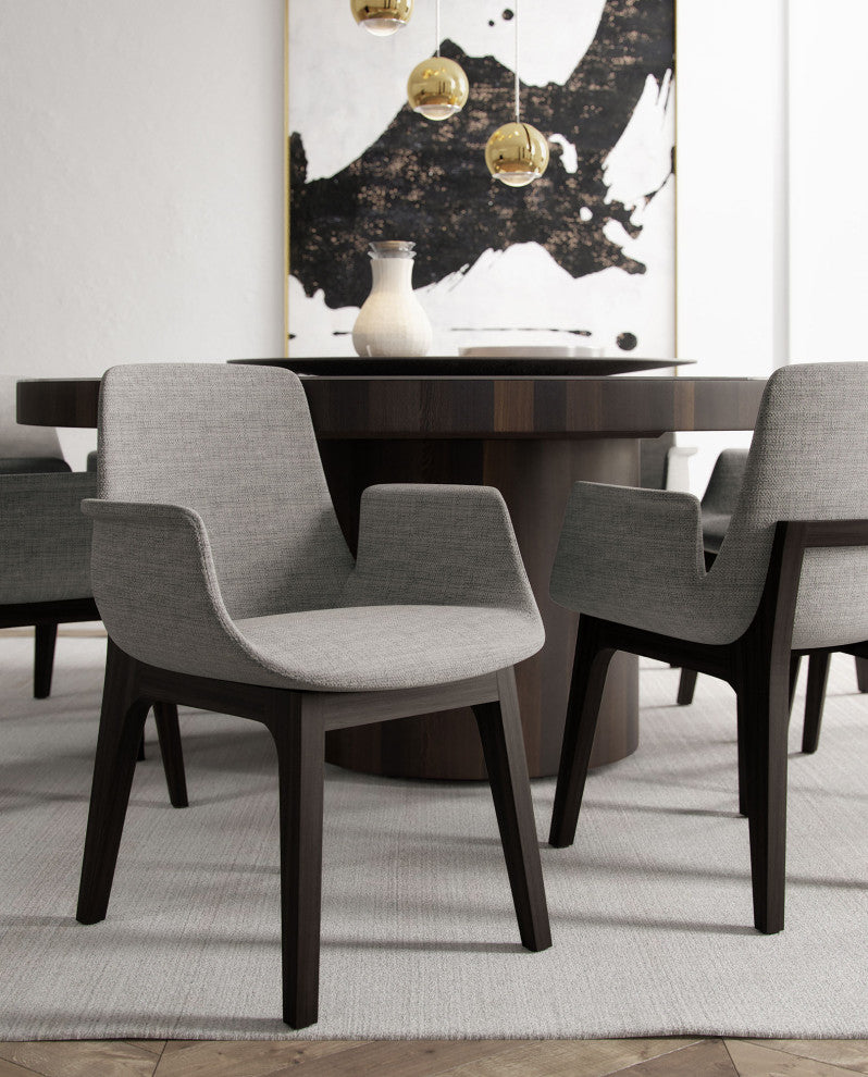 Mercer Dining Arm Chair, Gibraltar Fabric and Seared Ash